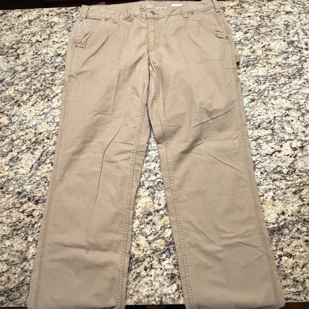 Carhartt Original Fit Canvas Work Pants Tan Khaki 18 Regular 102080 ws